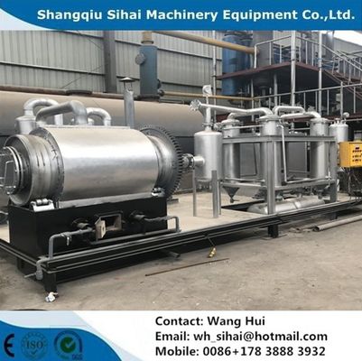 380V Used Plastic Tyres Recycling Machine For Fuel Oil Carbon Black Directly Heating